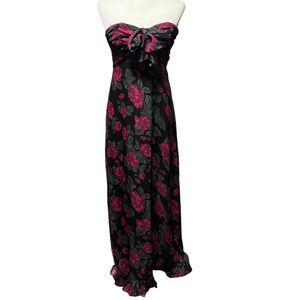 For Love & Lemons Teagan Strapless Floral Maxi Dress XS Holiday Winter Wedding